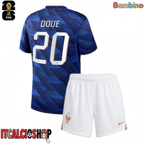 Francia Desire Doue #20 Prima Maglia Bambino Mondiali 2026 Manica Corta (+ Pantaloni corti)